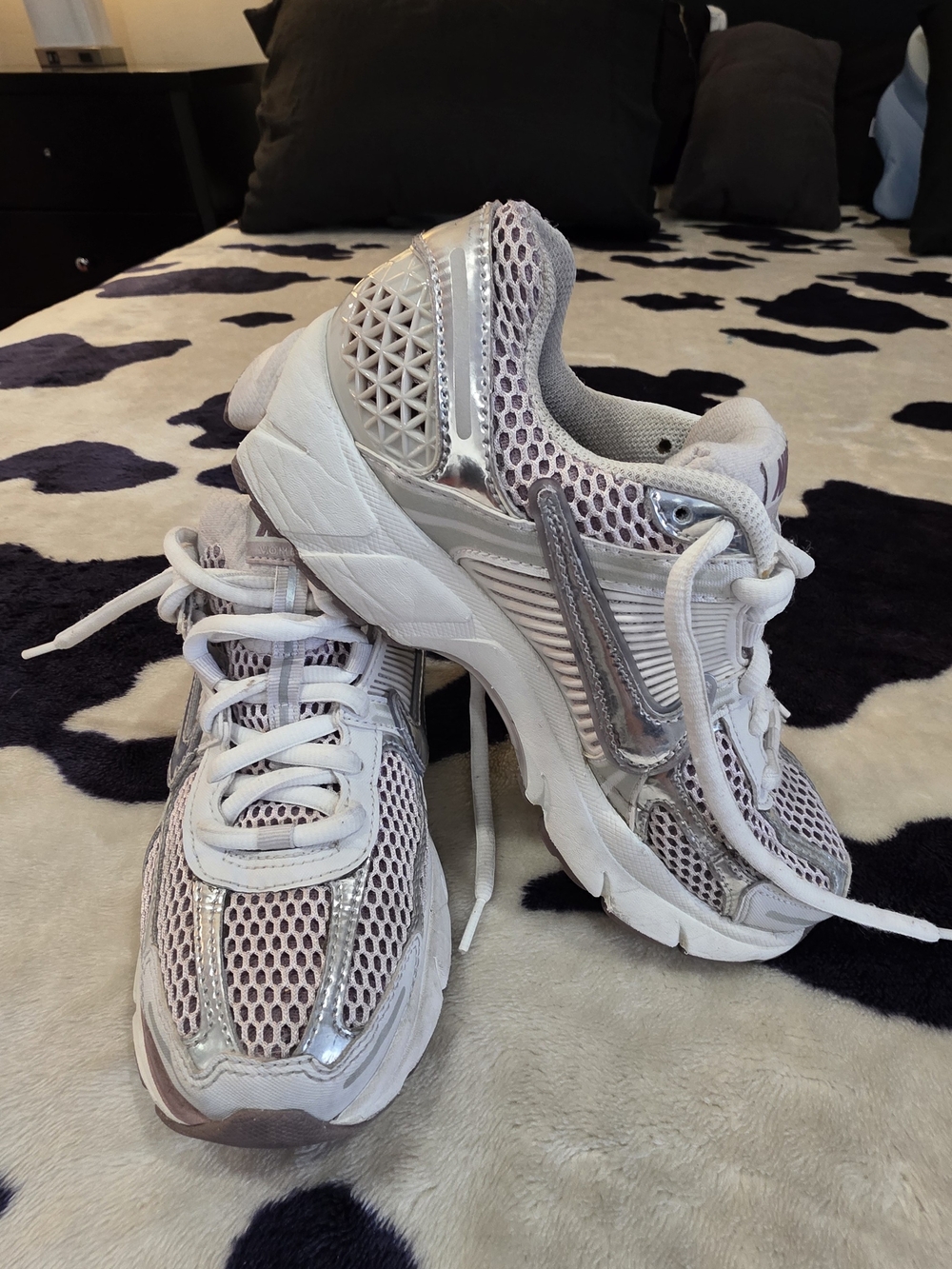 Nike Women’s Athletic Sneakers in White, Light Pink & Silver